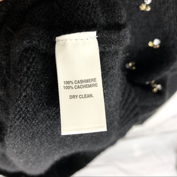 NWT Saks Fifth Avenue cashmere rhinestone sweater - Picture 4 of 6